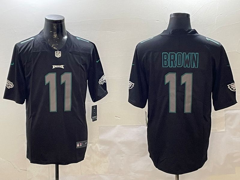 Men Philadelphia Eagles #11 Brown Black 2025 Nike Vapor Limited NFL Jersey style 2264->philadelphia eagles->NFL Jersey